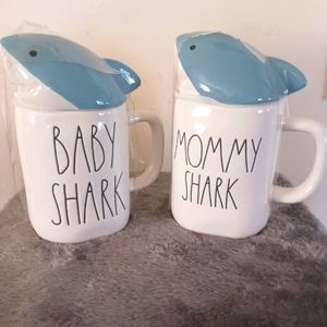 RARE RAE DUNN BABY SHARK AND MOMMY SHARK BY MAGENTA
